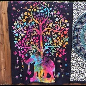 Rainbow Elephant Tapestry